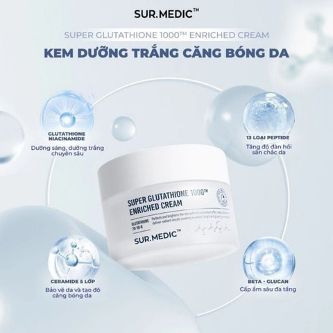 Kem Dưỡng Trắng Da Sur.Medic Super Glutathione 1000TM Enriched Cream 50ml