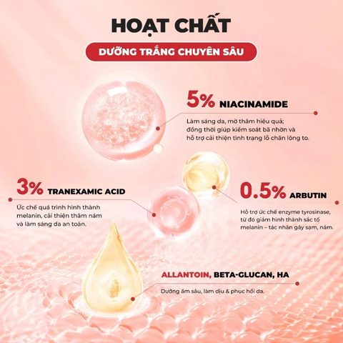 Tinh Chất Dưỡng Trắng Mờ Thâm Nám Tia'm Tranexin Nia Vita 40ml