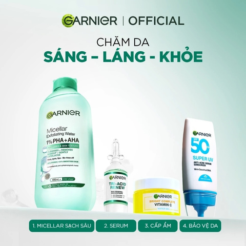 Nước Tẩy Trang Hỗ Trợ Tế Bào Da Chết Garnier Micellar Exfolliating Water 1% PHA+AHA 400ml