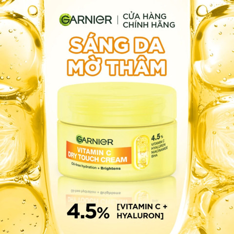 Kem Dưỡng Sáng Da & Mờ Thâm Garnier Vitamin C Dry Touch Cream 30ml (Vàng)