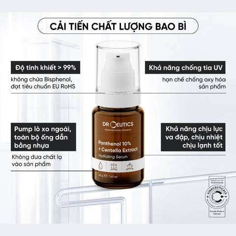 Serum Cấp Ẩm Và Phục Hồi Da DrCeutics Panthenol 10% + Centella Extract Hydrating 40g
