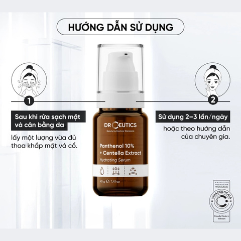 Serum Cấp Ẩm Và Phục Hồi Da DrCeutics Panthenol 10% + Centella Extract Hydrating 40g