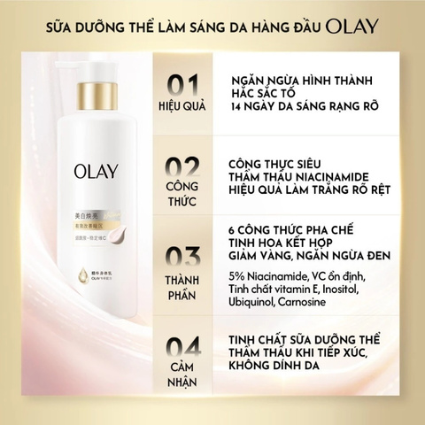 Sữa Dưỡng Thể Olay Sáng Da Niacinamide & Vitamin C Whitening 260g