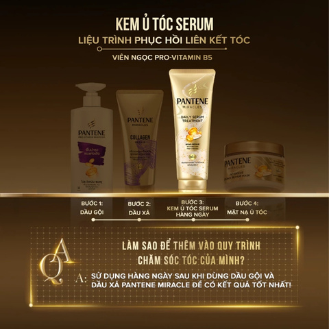 Kem Xả Phục Hồi Liên Kết Tóc Pantene Miracles Daily Serum Treatment 180ml
