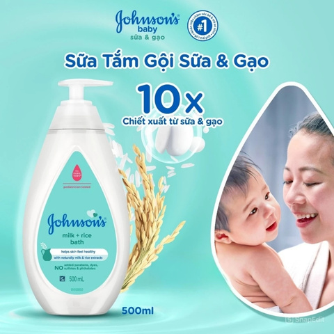 Sữa Tắm Gội Dành Cho Bé Johnson's Sữa Và Gạo Baby Bath