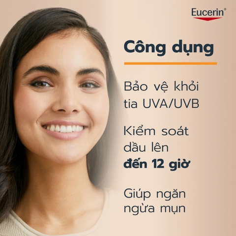 Kem Chống Nắng Kiềm Dầu & Ngừa Mụn Eucerin Sun Dry Touch Acne Oil Control SPF50+50ml (Mẫu Mới)