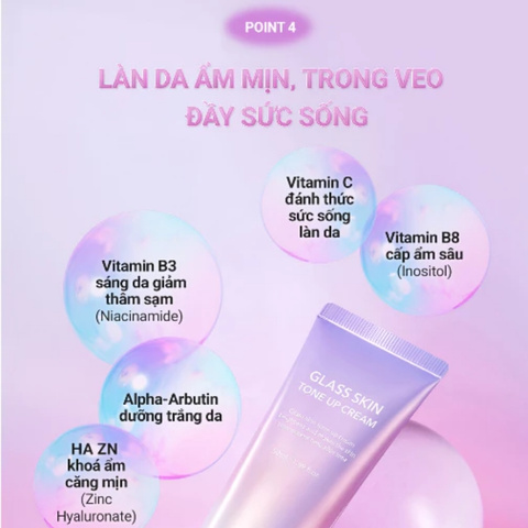 Kem Nâng Tone Làm Trắng Sáng Cấp Ẩm Cell Fusion C Glass Skin Tone Up Cream 50ml