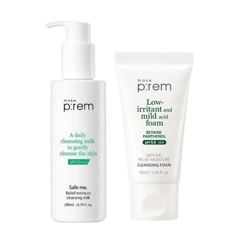 Sữa Tẩy Trang Make P:rem Safe Me Relief Moisture Cleansing Milk 200ml (Tặng kèm sữa rửa mặt 50ml)