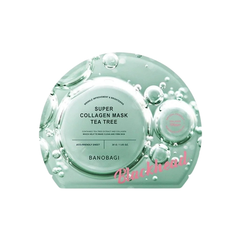 Mặt Nạ Giấy Giảm Mụn Banobagi Super Collagen Mask Tea Tree Blackhead 30g (Nhập Khẩu)