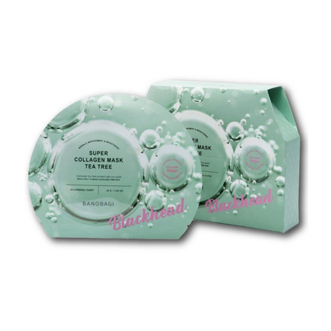 Mặt Nạ Giấy Giảm Mụn Banobagi Super Collagen Mask Tea Tree Blackhead 30g (Nhập Khẩu)