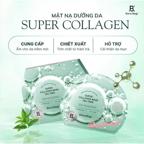 Mặt Nạ Giấy Giảm Mụn Banobagi Super Collagen Mask Tea Tree Blackhead 30g (Nhập Khẩu)