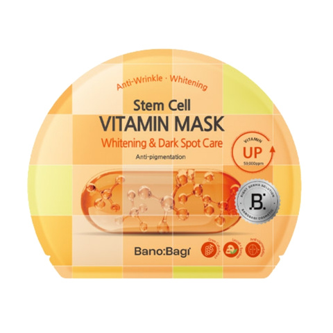 Mặt Nạ Giấy Banobagi Stem Cell Vitamin Mask Dưỡng Sáng Mờ Thâm Nám Whitening & Dark Spot Care 30g (Nhập Khẩu)