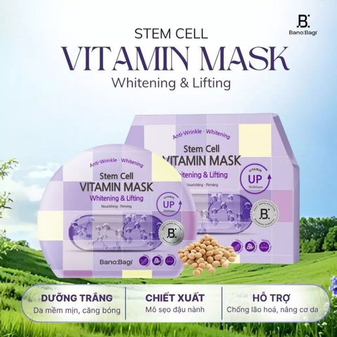 Mặt Nạ Giấy Banobagi Stem Cell Vitamin Mask Whitening & Lifting (Dưỡng Sáng, Săn Chắc Da)