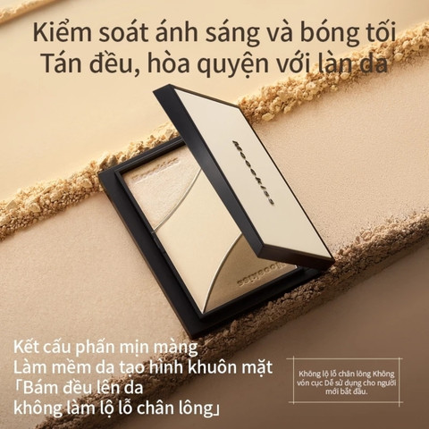 Bảng Phấn Tạo Khối 3 Màu Mooekiss Three-Color Contouring Palette 16.5g - 01
