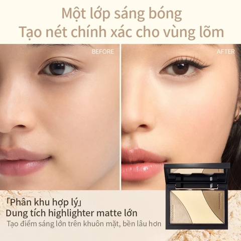 Bảng Phấn Tạo Khối 3 Màu Mooekiss Three-Color Contouring Palette 9g - 01