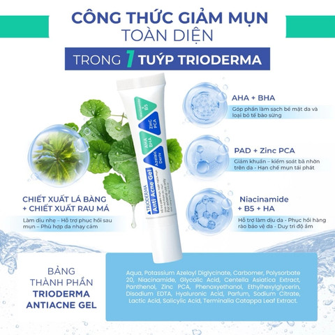 Gel Chấm Mụn Trioderma Anti Acne Gel 15g