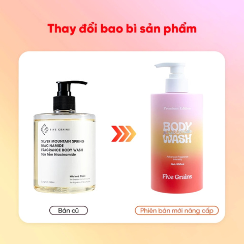Sữa Tắm Sáng Da Hương Nước Hoa Five Grains Niacinamide Body Wash 500ml (Premium Edition)
