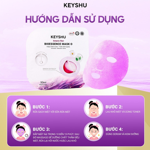 Mặt Nạ Sợi Keyshu Bioessence Mask 0 GLB 30ml (Mẫu Mới) - Botanic (Hành Tím)