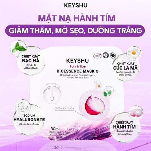 Mặt Nạ Sợi Keyshu Bioessence Mask 0 GLB 30ml (Mẫu Mới) - Botanic (Hành Tím)