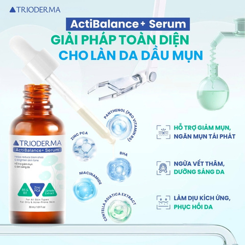 Tinh Chất Hỗ Trợ, Giảm Mụn, Mờ thâm Trioderma ActiBalance+ 30ml