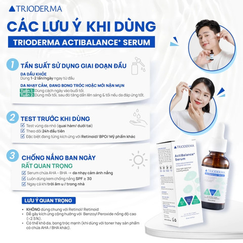 Tinh Chất Hỗ Trợ, Giảm Mụn, Mờ thâm Trioderma ActiBalance+ 30ml