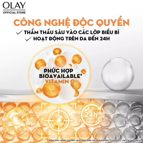 Serum Mờ Vết Thâm, Đốm Nâu, Dưỡng Sáng Da Olay Super Serum Luminous Niacinamide + Vitamin C 30ml