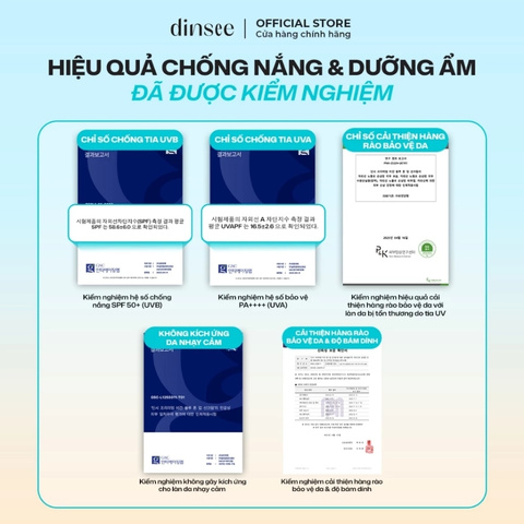 Kem Chống Nắng Dinsee Premium Vegan Blue Tone Up Sunscreen SPF50+ 50ml