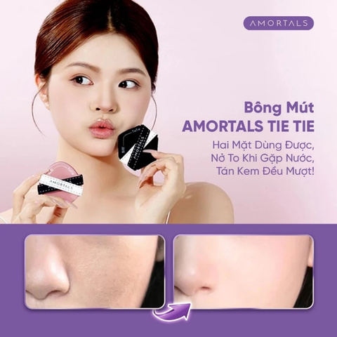 Set 3 Bông Mút Tán Kem Nền Dạng Lỏng Amortals TieTie Powder Puff Set
