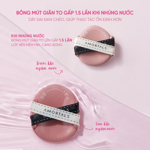 Set 3 Bông Mút Tán Kem Nền Dạng Lỏng Amortals TieTie Powder Puff Set