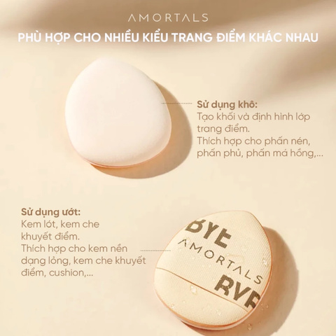 Set 2 Mút Trang Điểm Ngón Tay Amortals Finger Sized Mini Puff Concealer Puff