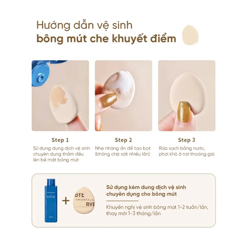 Set 2 Mút Trang Điểm Ngón Tay Amortals Finger Sized Mini Puff Concealer Puff