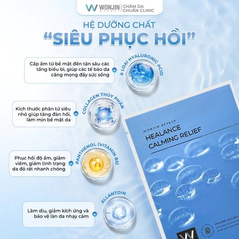 Mặt Nạ Giấy Wonjin Effect Healance Calming Relief Mask 30g (Mẫu Mới)