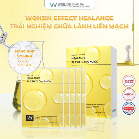 Mặt Nạ Giấy Wonjin Effect Healance Flash Glow Mask 30g (Mẫu Mới)