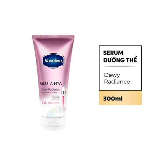 Dưỡng Thể Vaseline Sáng Da Ban Đêm Gluta-Hya Serum Burst Lotion 70X 300ml (Mẫu Mới)