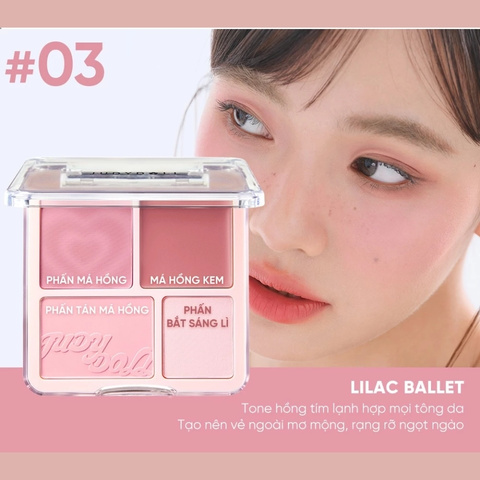 Bảng Má Hồng Và Bắt Sáng 4 Ô Judydoll Blush & Highlight Palette 9g