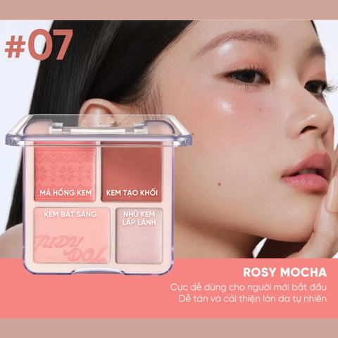 Bảng Má Hồng Và Bắt Sáng 4 Ô Judydoll Blush & Highlight Palette 9g
