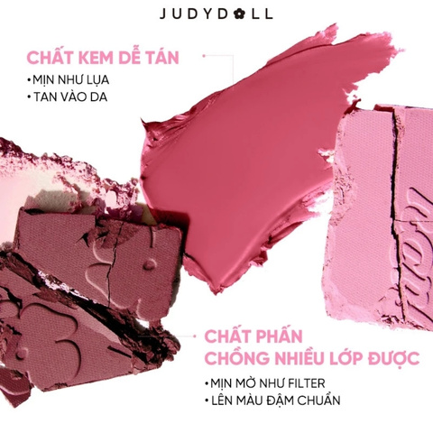 Bảng Má Hồng Và Bắt Sáng 4 Ô Judydoll Blush & Highlight Palette 9g