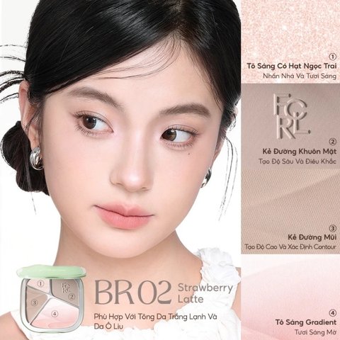 Phấn Tạo Khối 4 Ô Focallure 4 Color Highlighter Contour Palette 15.5g
