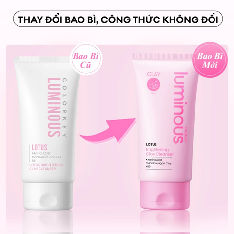 Sữa Rửa Mặt Đất Sét Sáng Da Hoa Sen Colorkey Luminous Lotus Brightening Clay Cleanser 100g
