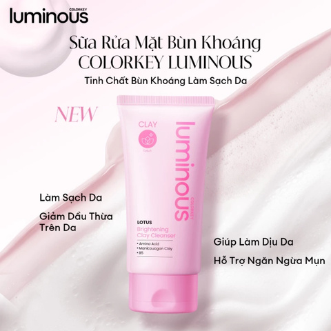 Sữa Rửa Mặt Đất Sét Sáng Da Hoa Sen Colorkey Luminous Lotus Brightening Clay Cleanser 100g