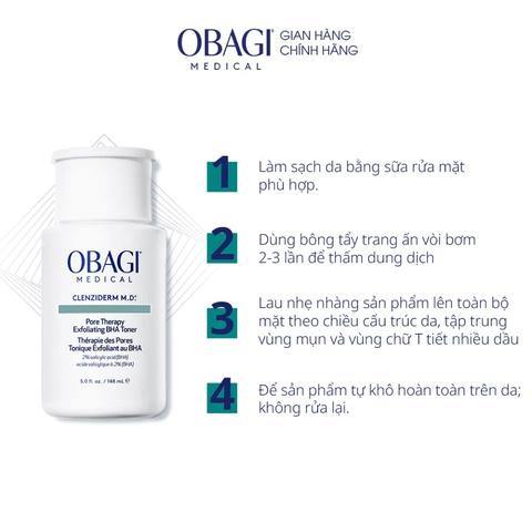 Dung Dịch Trị Mụn Tẩy Tế Bào Chết Obagi Clenziderm MD Pore Therapy Salicylic Acid 2% 148ml (Nhập Khẩu)