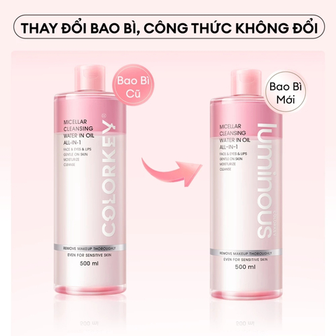 Nước Tẩy Trang 2 Lớp Colorkey Micellar Cleansing Water In Oil All-In-1 - 500ml (Mẫu Mới)
