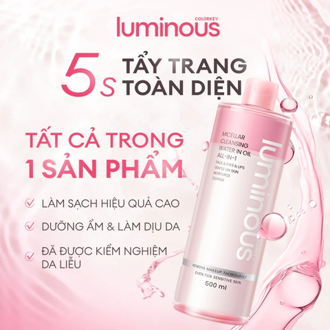 Nước Tẩy Trang 2 Lớp Colorkey Micellar Cleansing Water In Oil All-In-1 - 500ml (Mẫu Mới)