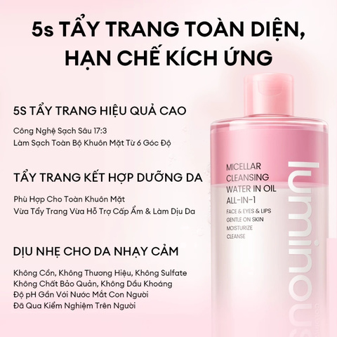 Nước Tẩy Trang 2 Lớp Colorkey Micellar Cleansing Water In Oil All-In-1 - 500ml (Mẫu Mới)
