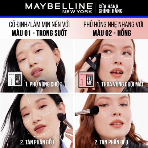 Phấn Phủ Maybelline Dạng Bột Kiềm Dầu Brightening Setting Powder 10g - 02 Màu Hồng