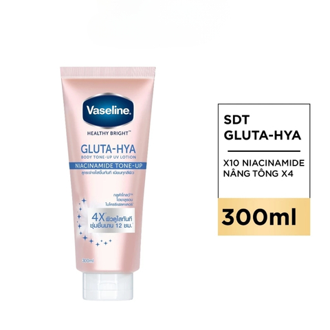 Sữa Dưỡng Thể Vaseline Dưỡng Sáng Da Vaseline Healthy Bright Gluta-Hya Niacinamide Tone-Up 300ml