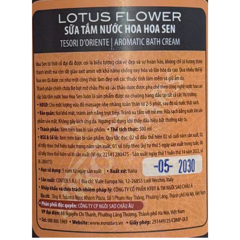 Sữa Tắm Nước Hoa Ý Tesori d'Oriente 500ml