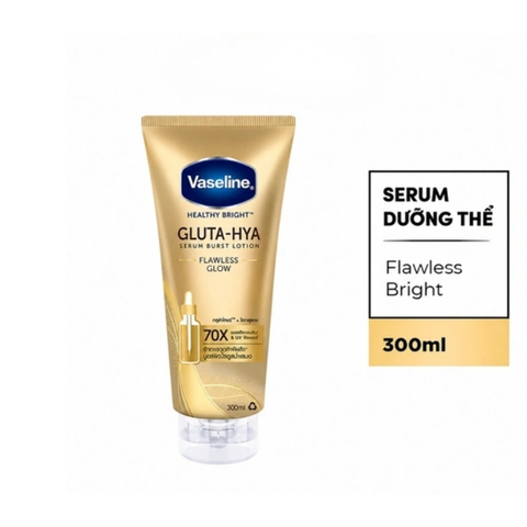 Dưỡng Thể Vaseline Sáng Da Ban Đêm Gluta-Hya Serum Burst Lotion 70X 300ml (Mẫu Mới)