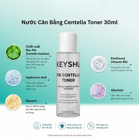 (QT) Nước Cân Bằng Keyshu The Centella Toner 30ml