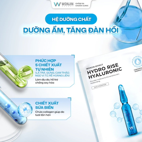 Mặt Nạ Truyền HA Wonjin Effect Hydro Rise Hyaluronic Concentrated Essence Mask (Mẫu Mới)